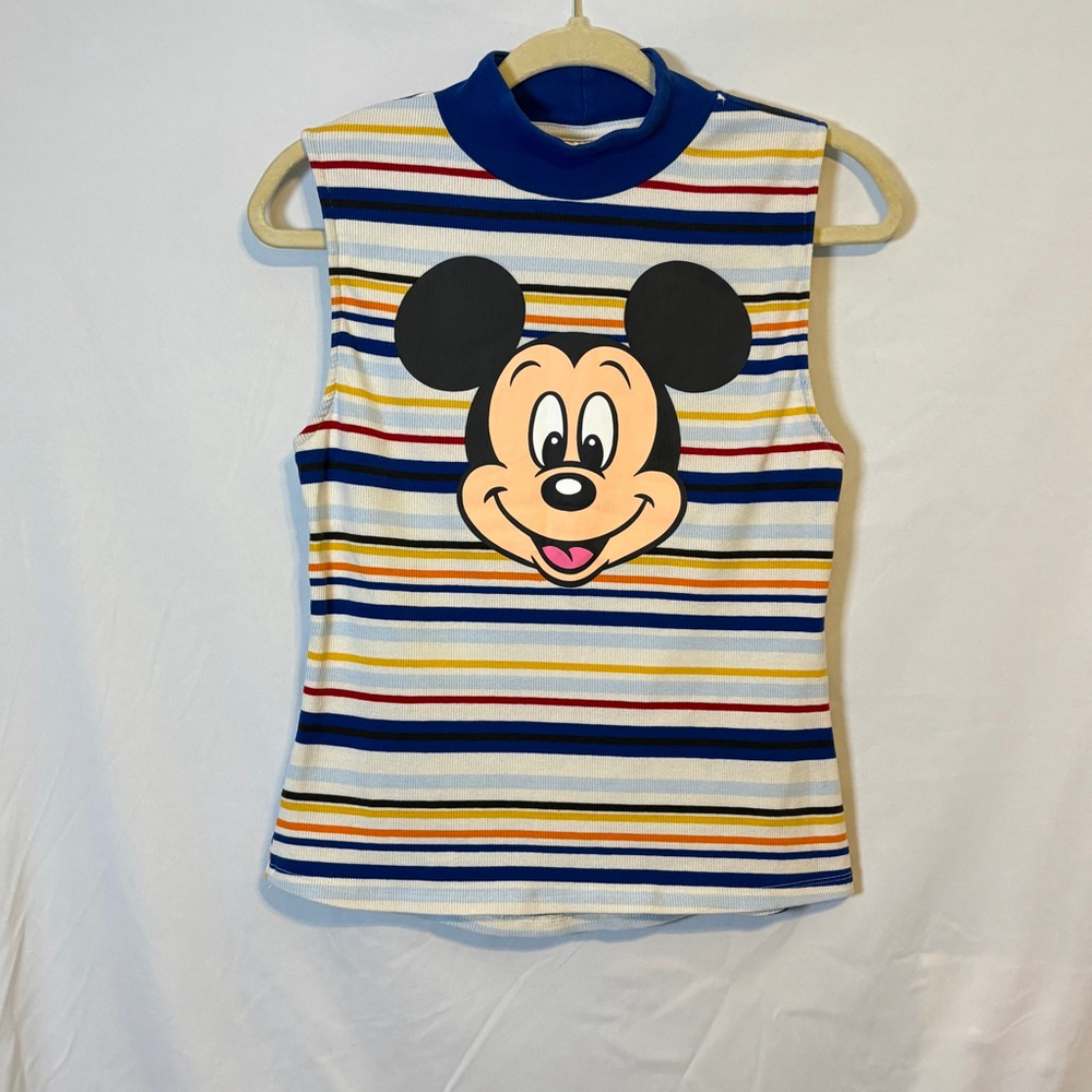Disney Striped Sleeveless Tank Top in White, Blue, Yellow, Red